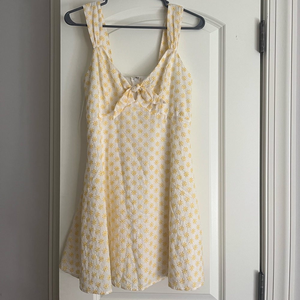 Yellow Flower Embroidered Dress